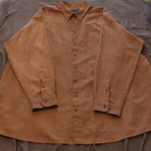 Harbor Bay Big & Tall Button-down Long-sleeved Shirt, Brown, Men's size 4XLT